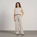 The Architectural Cross Back Linen Cami - Prime a Canvas - Natural Off-white