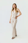 The Atelier Linen Waistcoat Vest - Prime a Canvas - Natural Off-white
